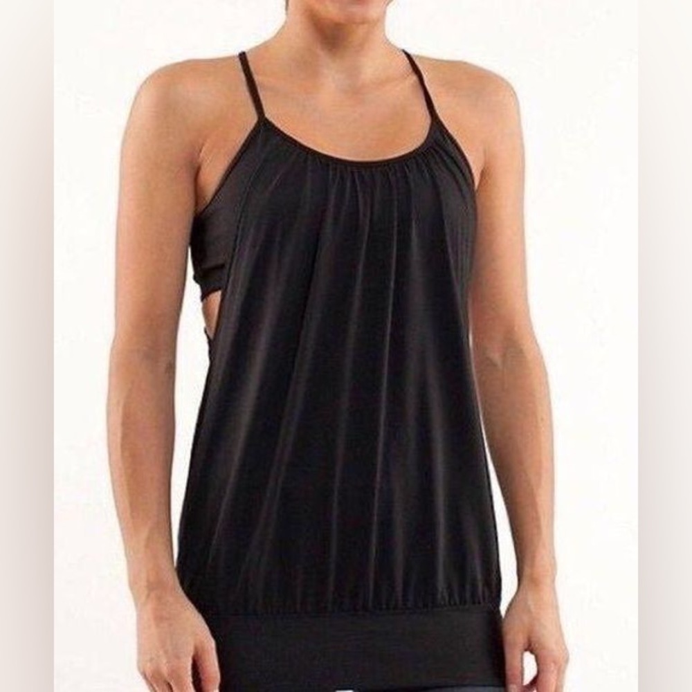 Lululemon No Limits Tank All Black Size 4 based on measurements